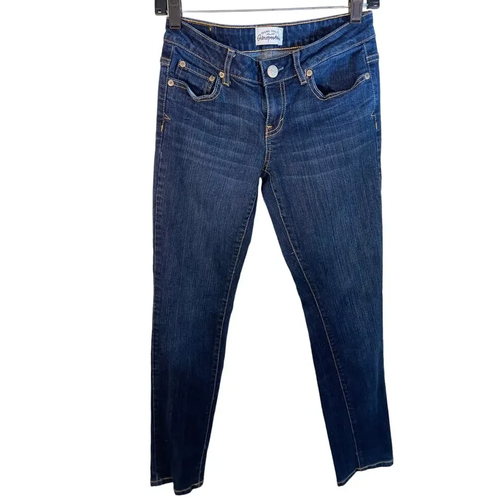 Aeropostale Skinny Bayla Womens Jeans Size 2 Western Low Rise Vintage Trendy